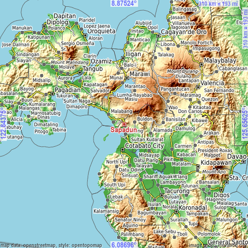 Topographic map of Sapadun