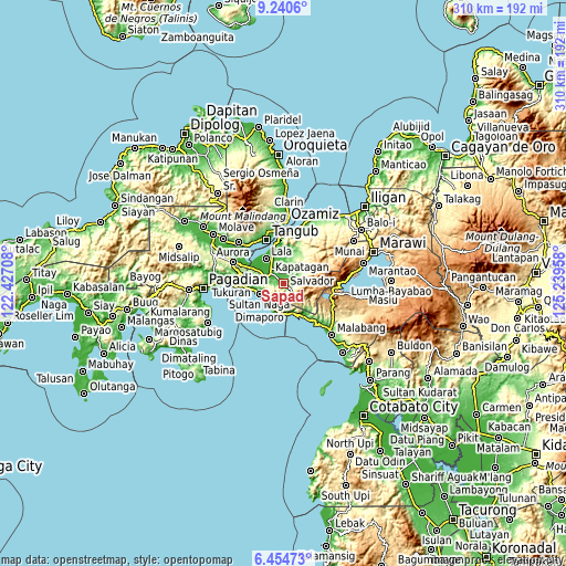 Topographic map of Sapad