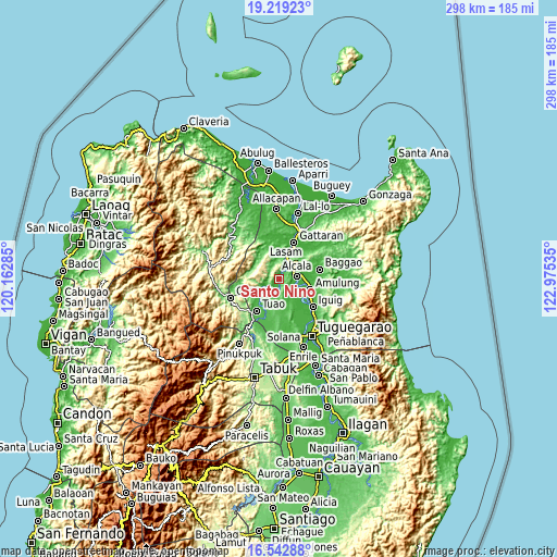 Topographic map of Santo Niño