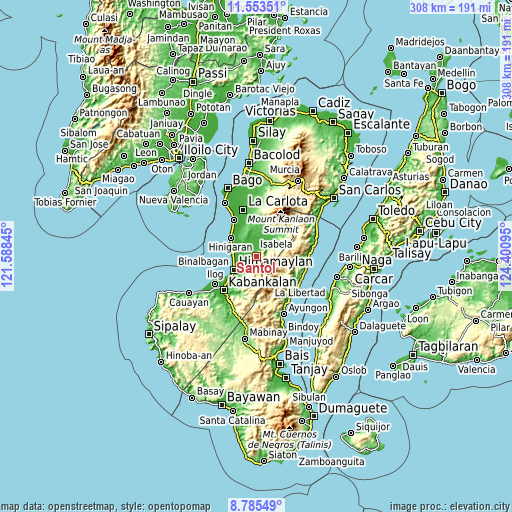 Topographic map of Santol