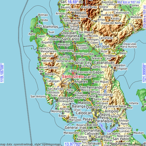 Topographic map of Santo Cristo