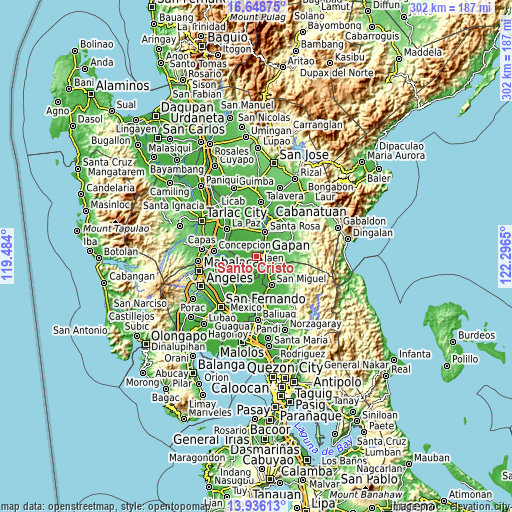 Topographic map of Santo Cristo