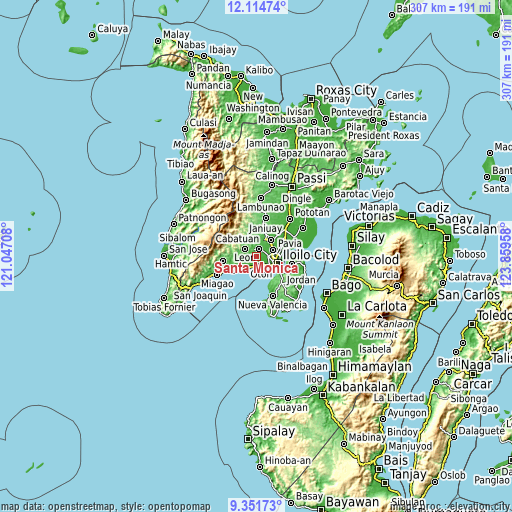 Topographic map of Santa Monica