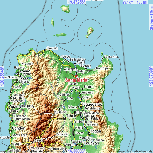 Topographic map of Santa Maria