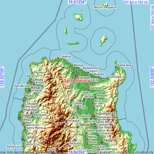 Topographic map of Santa Marcela