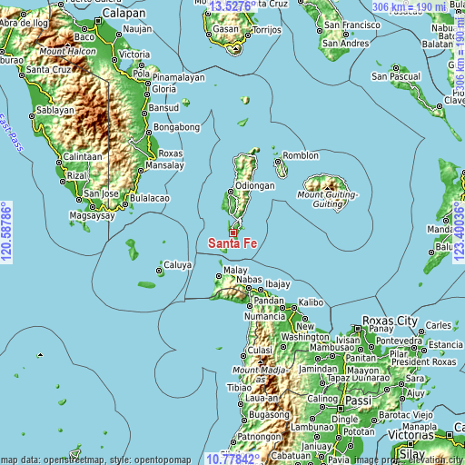 Topographic map of Santa Fe