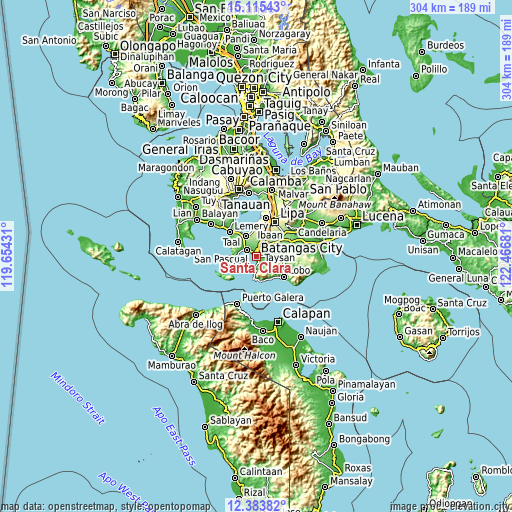 Topographic map of Santa Clara