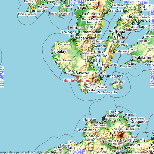 Topographic map of Santa Catalina