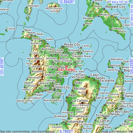 Topographic map of San Rafael