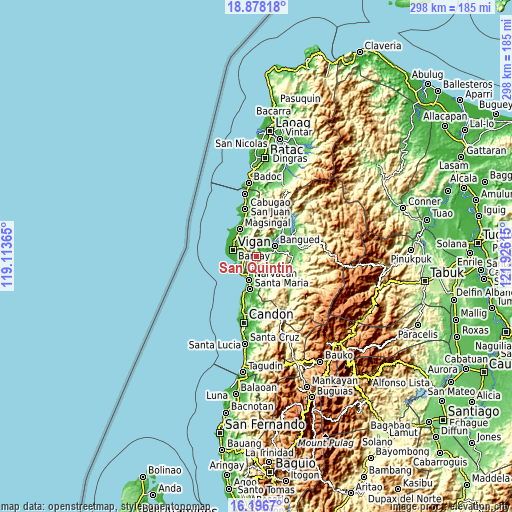 Topographic map of San Quintin