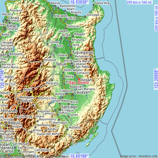 Topographic map of San Pedro