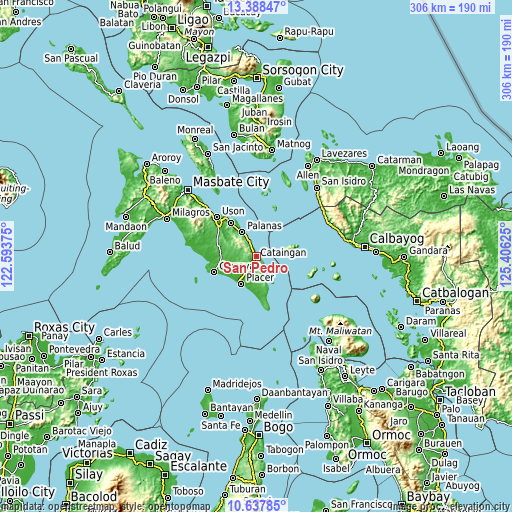 Topographic map of San Pedro