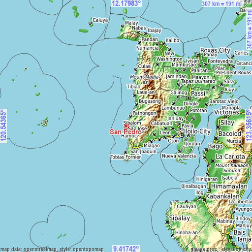 Topographic map of San Pedro