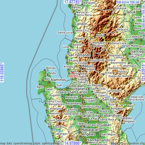 Topographic map of Lloren