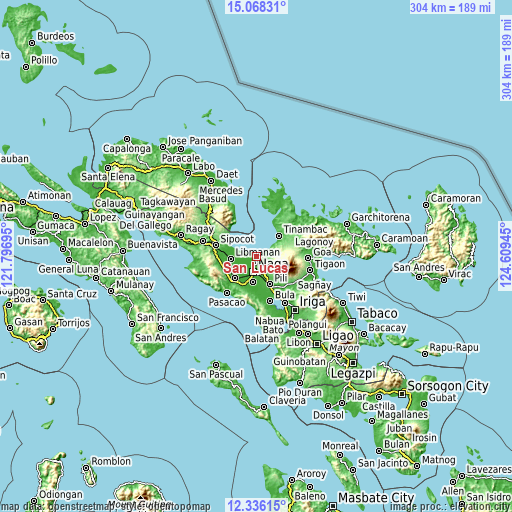 Topographic map of San Lucas