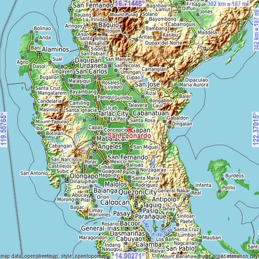 Topographic map of San Leonardo