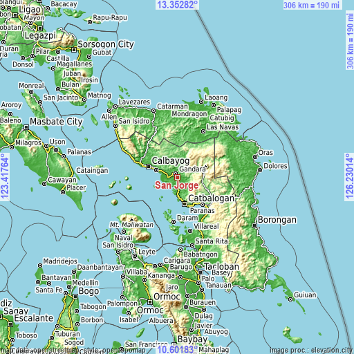 Topographic map of San Jorge