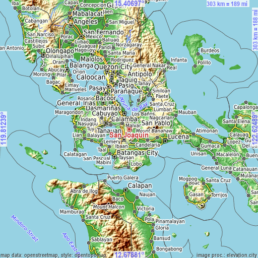 Topographic map of San Joaquin