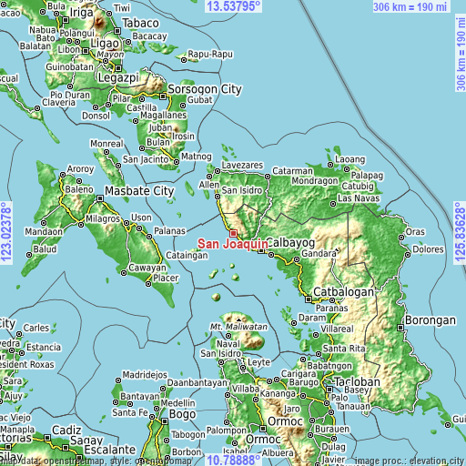 Topographic map of San Joaquin
