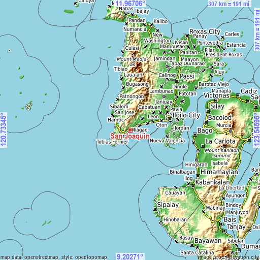 Topographic map of San Joaquin