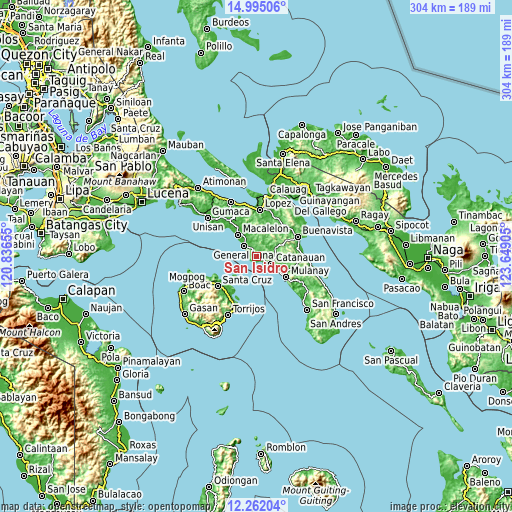 Topographic map of San Isidro