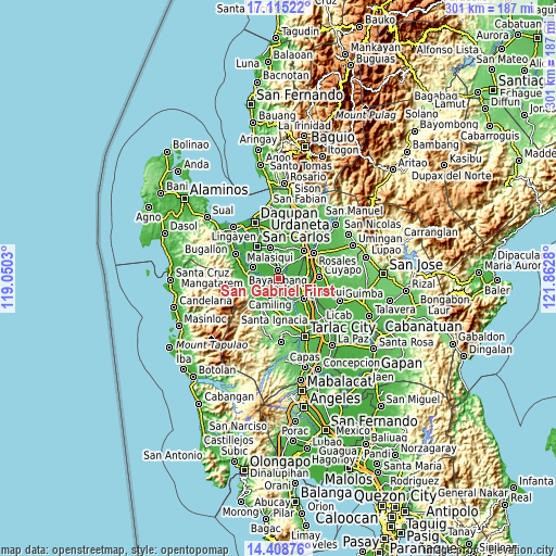 Topographic map of San Gabriel First