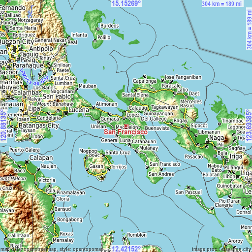 Topographic map of San Francisco