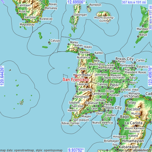 Topographic map of San Francisco