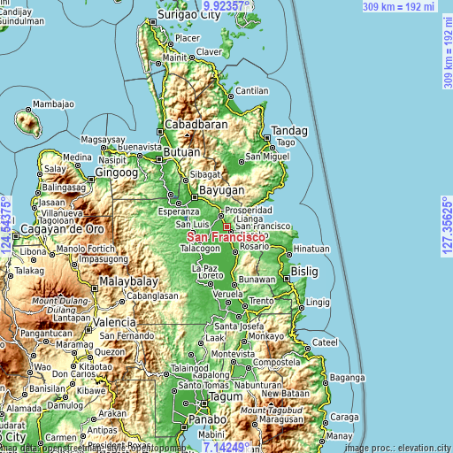 Topographic map of San Francisco