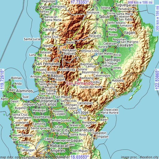 Topographic map of San Fernando