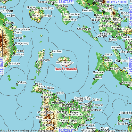 Topographic map of San Fernando