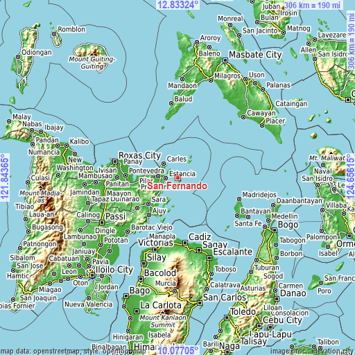 Topographic map of San Fernando