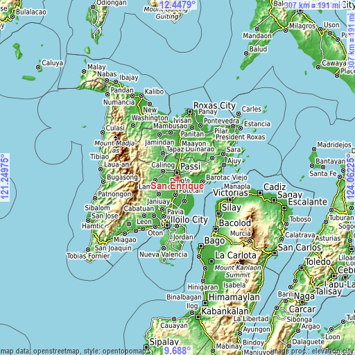 Topographic map of San Enrique