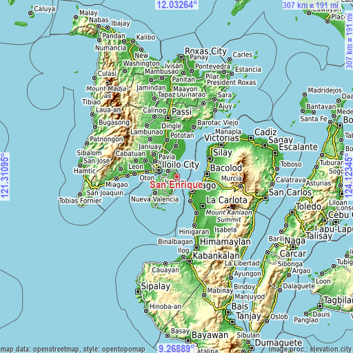 Topographic map of San Enrique