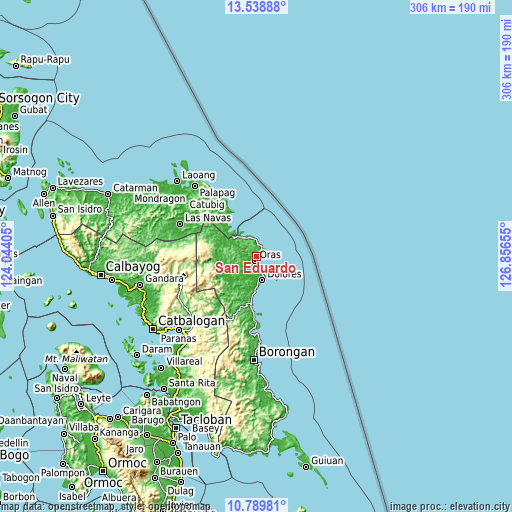 Topographic map of San Eduardo