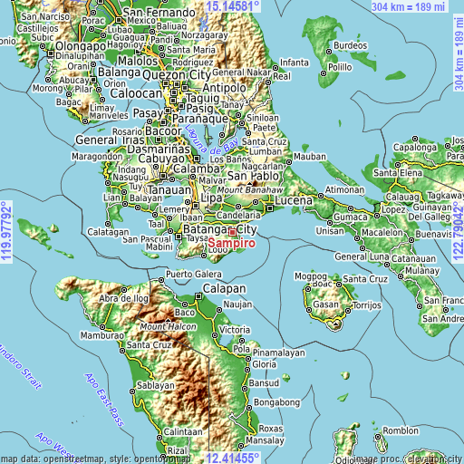 Topographic map of Sampiro