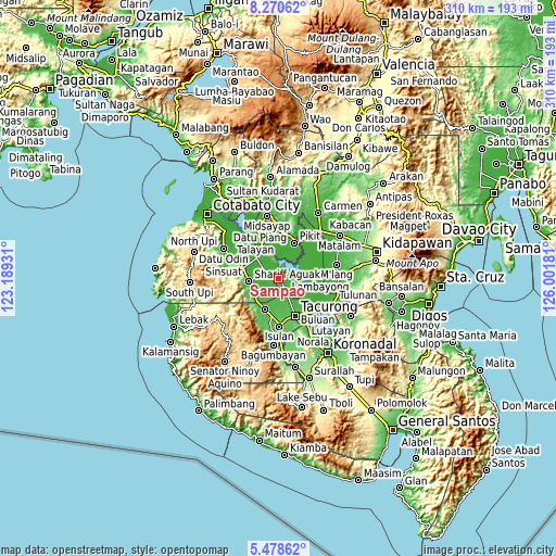 Topographic map of Sampao