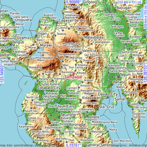 Topographic map of Sampagar