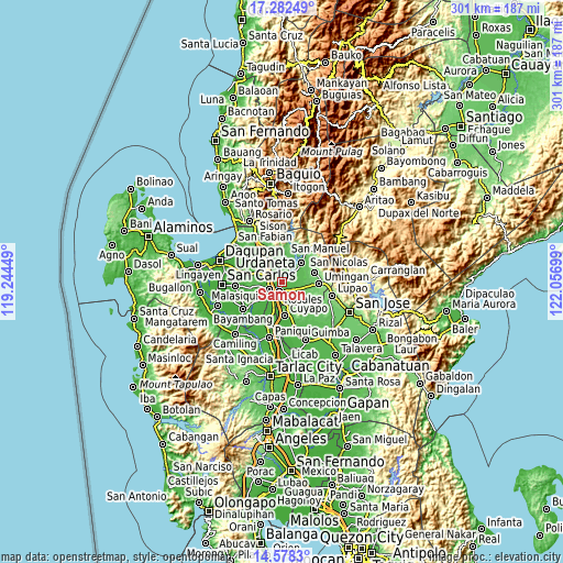 Topographic map of Samon