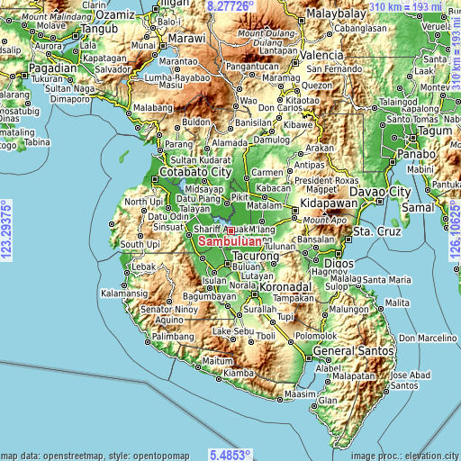 Topographic map of Sambuluan