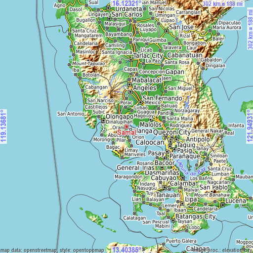 Topographic map of Samal