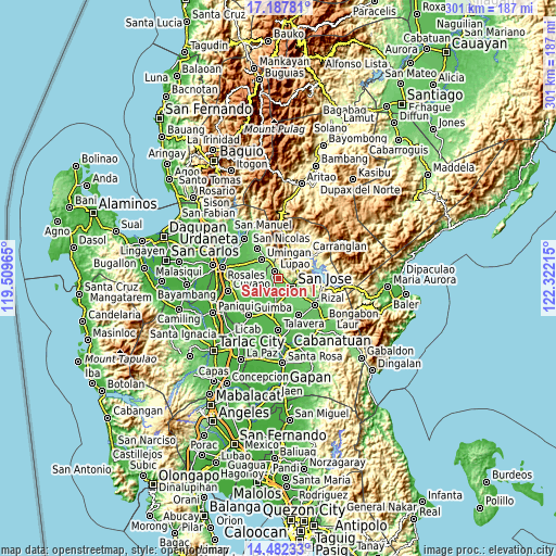 Topographic map of Salvacion I