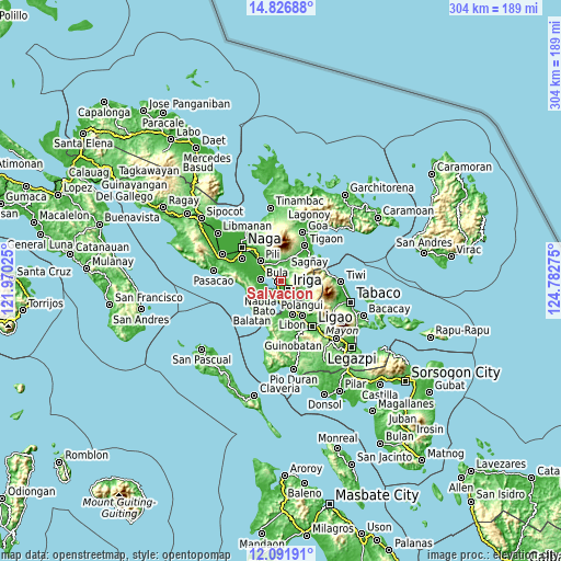Topographic map of Salvacion