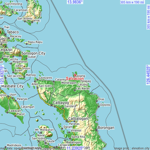 Topographic map of Salvacion