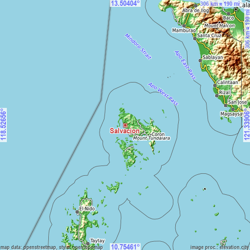 Topographic map of Salvacion