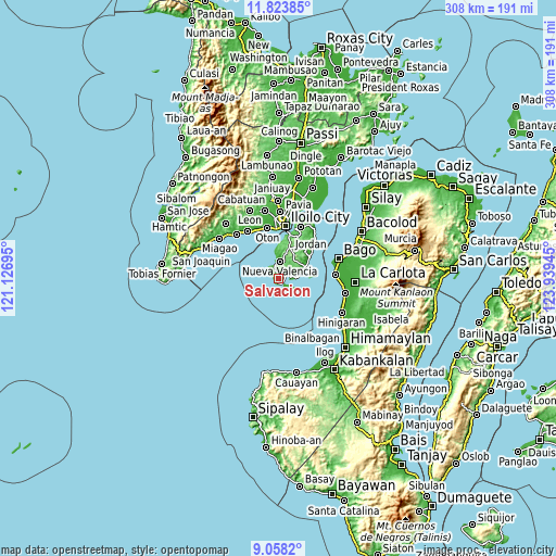 Topographic map of Salvacion