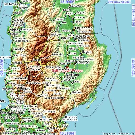 Topographic map of Salinungan Proper