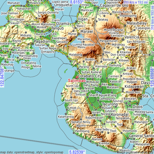 Topographic map of Salimbao