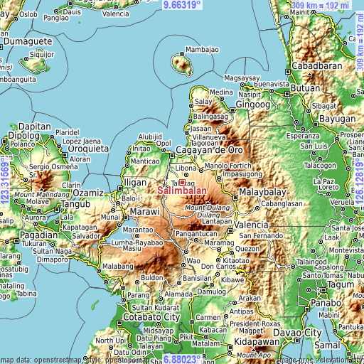 Topographic map of Salimbalan