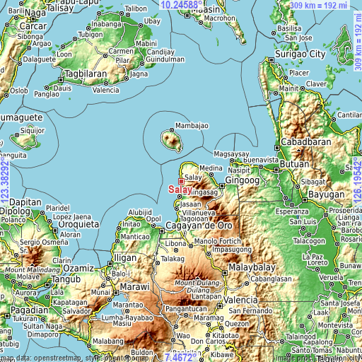 Topographic map of Salay